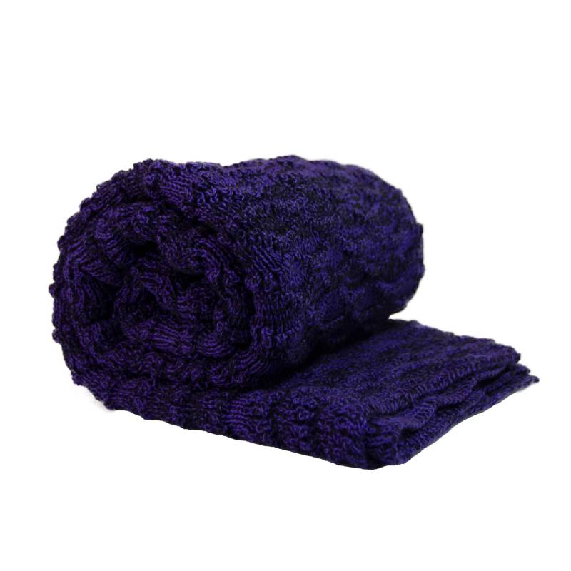 Damen Strickschal - Handgefertigter Violett Schwarzer Melange-Schal Gemütliches Winter-Mode-Accessoire von MasenkoYarnCraft
