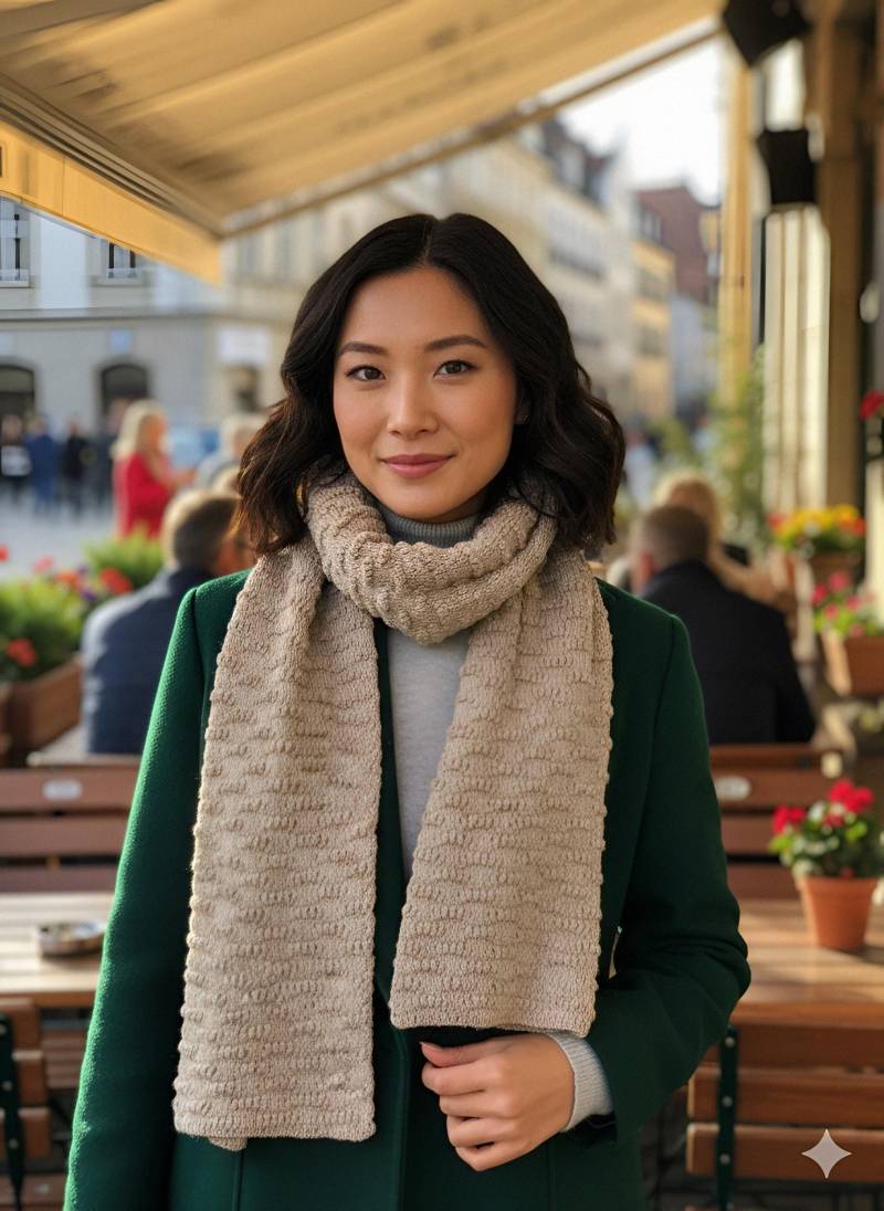 Gemütlicher Damen Schlauchschal - Beige Winter Snood Handgemachter von MasenkoYarnCraft