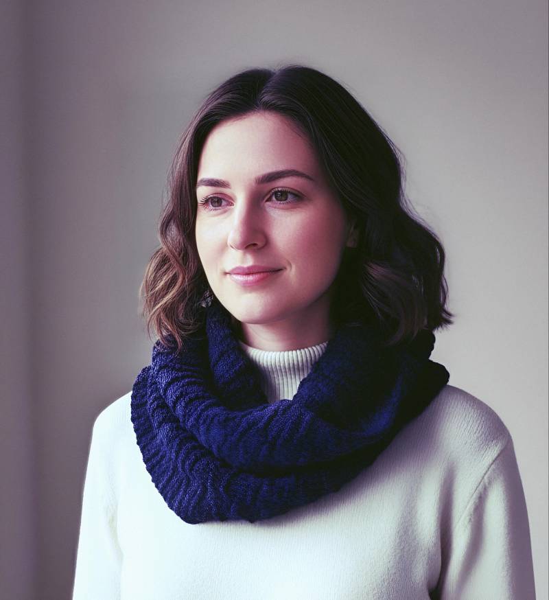 Gestrickter Infinity Schal - Damen Winter Schlauchschal Handgestrickt von MasenkoYarnCraft