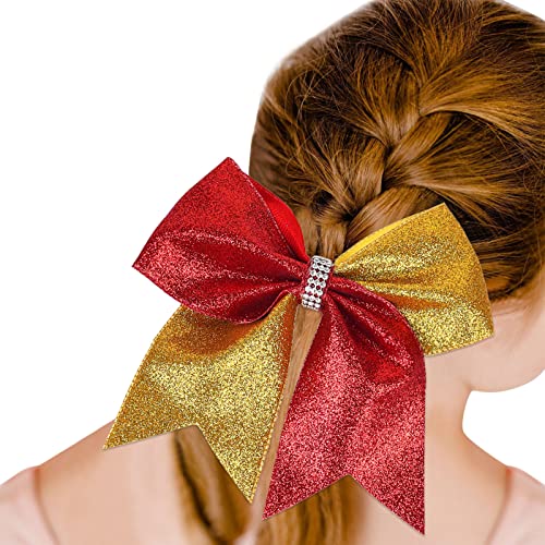 1 STÜCK Haargummis Gradient Pailletten Bowknot Kopfschmuck Seile Dekorationen Kopfschmuck Dekoration Haargummis Für Mädchen Stirnbänder Damen Glitzer (Red, One Size) von Mashaouyo