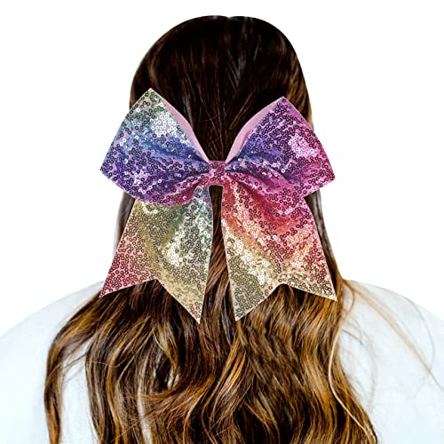 1 STÜCK Haargummis Gradient Pailletten Bowknot Kopfschmuck Seile Dekorationen Kopfschmuck Dekoration Haargummis Für Mädchen Yoga Band Haare (Multicolor, One Size) von Mashaouyo