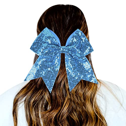 1 STÜCK Haargummis Gradient Pailletten Bowknot Kopfschmuck Seile Dekorationen Kopfschmuck Dekoration Haargummis Für Mädchen Yoga Band Haare (Sky Blue, One Size) von Mashaouyo