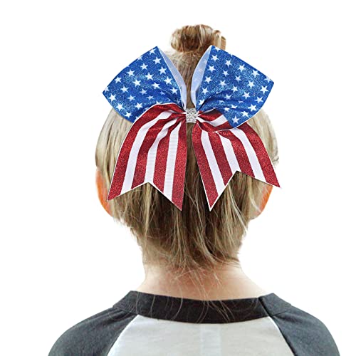 1PC Haargummis Unabhängigkeitstag Bowknot Kopfschmuck Seile Dekorationen Kopfschmuck Dekoration Haargummis für Mädchen Haarband Herren Schwarz (Blue, One Size) von Mashaouyo