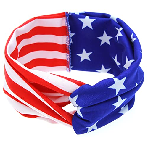 1PC Stirnband Independence Day Bowknot Kopfschmuck Seile Dekorationen Kopfschmuck Dekoration Haargummis für Mädchen Schweißbänder Stirnband (Blue, One Size) von Mashaouyo