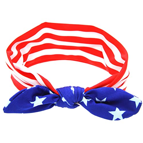 1PC Stirnband Independence Day Bowknot Kopfschmuck Seile Dekorationen Kopfschmuck Dekoration Haargummis für Mädchen Schweißbänder Stirnband (White, One Size) von Mashaouyo