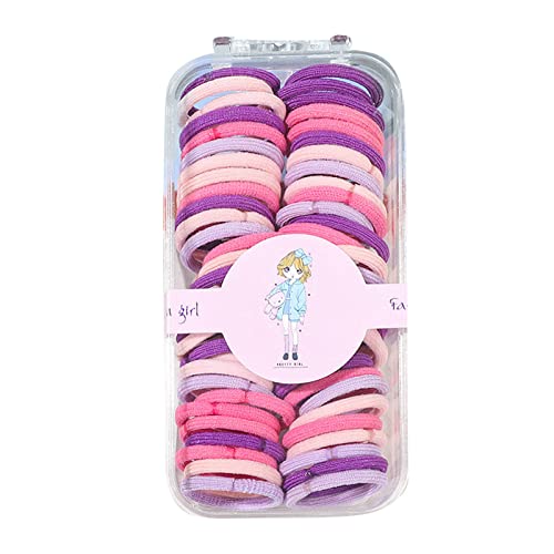 60 Stück Mädchen bunte elastische Haarbänder Kinder Pferdeschwanz Gummi Zubehör Sportanzug Damen Winter (Purple, One Size) von Mashaouyo