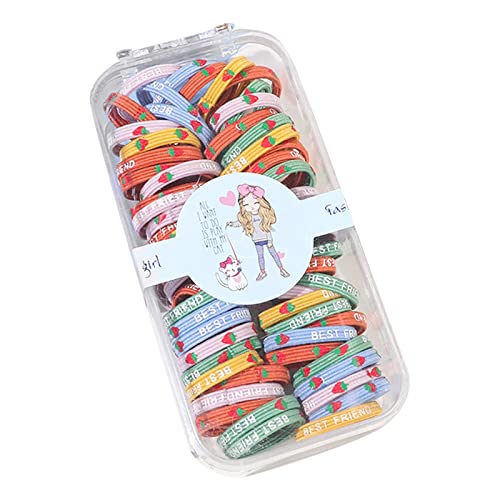 60 Stück Mädchen bunte elastische Haarbänder Kinder Pferdeschwanz Gummi Zubehör Stirnbänder Mädchen Winter (B, One Size) von Mashaouyo