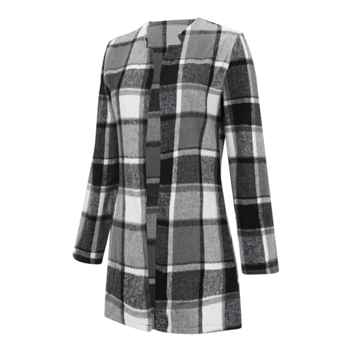 Blazer Damen Elegant Longblazer Western Outfit Womens Jacket Tweed Blazer British Damenblazer Coatigan Damenblazer Sakko Damen Lang Business Blazer Mantel Frauen Sweatblazer von Mashaouyo