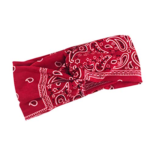 Blumen elastischer Haarreif für verknüpfte Sport Frauen Turban Yoga-Band Haarreif Golfkleidung Für Damen (Red, One Size) von Mashaouyo