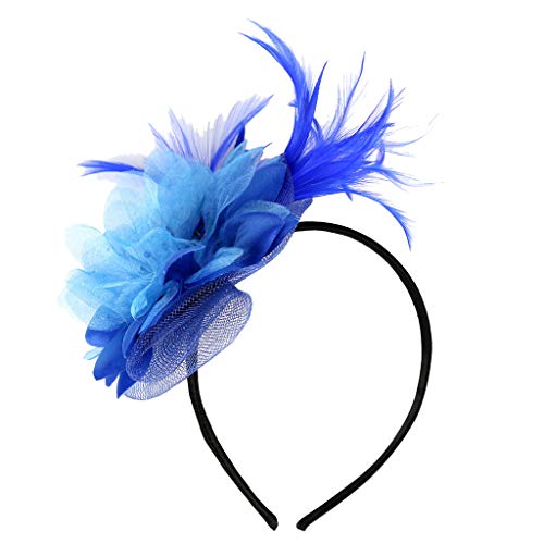 Blumenhochzeit Ball Faschinger-Cocktail für Hut Headband Women 's Headband Blau Schweißbänder (Blue, One Size) von Mashaouyo