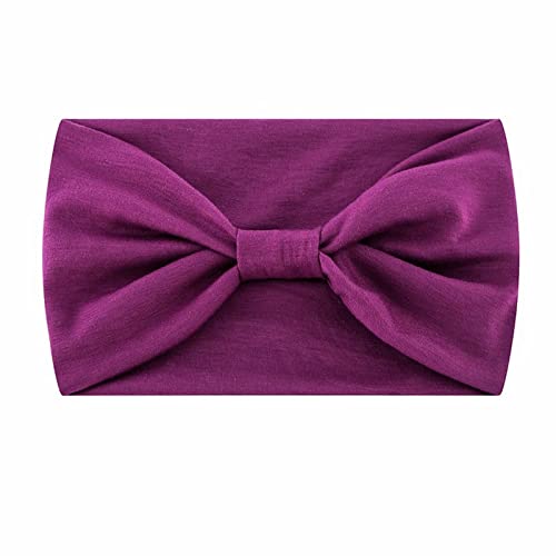 Breite Stirnbänder für Frauen schwarz Headwrap Boho afrikanischen Yoga Turban einfarbig Stirnband Damen Winter Gelb (Purple, One Size) von Mashaouyo