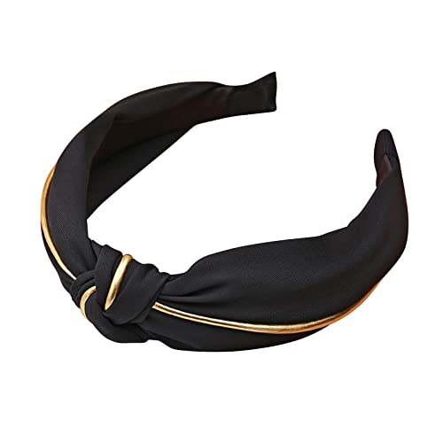 Das Tuch von Ms. Hairband in Phnom Penh hat einen einfachen Knoten in Volltonfarbe und ein Stirnband mit breiter Krempe zum Waschen des Gesichts Schweißband Kinder Fußball (Black, One Size) von Mashaouyo