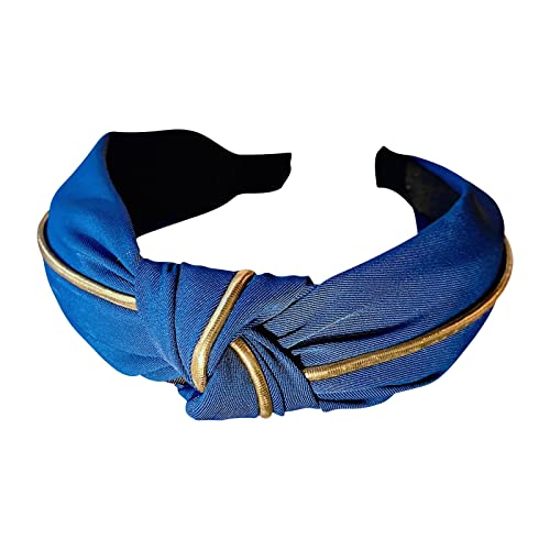 Das Tuch von Ms. Hairband in Phnom Penh hat einen einfachen Knoten in Volltonfarbe und ein Stirnband mit breiter Krempe zum Waschen des Gesichts Schweißband Kinder Fußball (Blue, One Size) von Mashaouyo