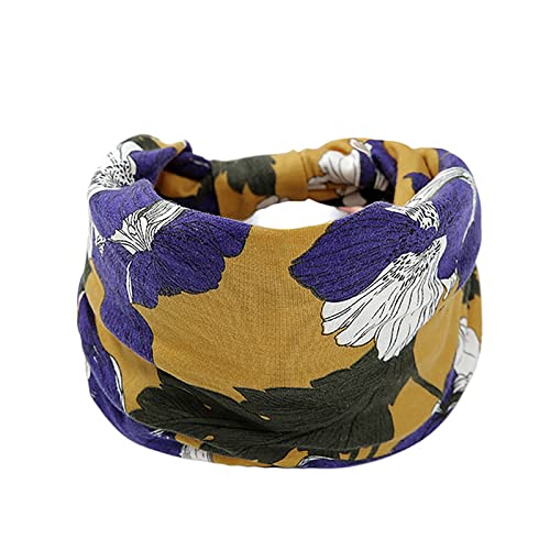 Europäisches und amerikanisches bedrucktes Blumenstirnband Doppelschicht-Stirnband mit breitem Haarschmuck Sport-Stirnband Schweißtuch Fahrrad (I, One Size) von Mashaouyo