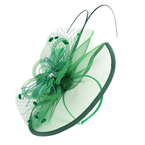 Faschingspartys Hochzeiten Teehut Cocktail Clip Mädchen Haare Frauen Haarbügel Haarreif Sportanzug Damen (Green, One Size) von Mashaouyo