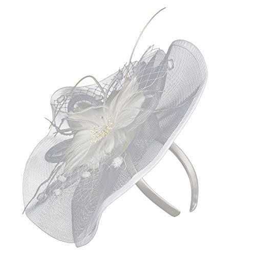 Faschingspartys Hochzeiten Teehut Cocktail Clip Mädchen Haare Frauen Haarbügel Haarreif Sportanzug Damen (White, One Size) von Mashaouyo