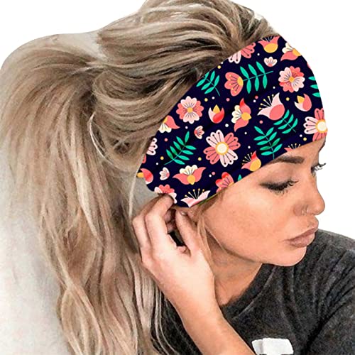 Frauen-Druck-Stirnband-elastischer Kopfwickel-Haarband-Bandana-Stirnband Löwe Haarreif (Black, One Size) von Mashaouyo