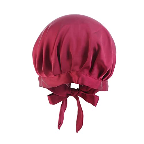 Frauen Hut Mütze Haar Turban Wrap Turban Hüte Bad Duschhaube Badehut Haarschutz Duschhauben Stirnband Joggen Damen Sommer Blau (Wine, One Size) von Mashaouyo