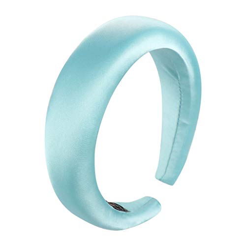 Frauen Mädchen Haarband Süßes Haar Stirnband Haar Mode Schwamm Hoop Satin Stirnband Stirnbänder Damen Glitzer (Sky Blue, One Size) von Mashaouyo