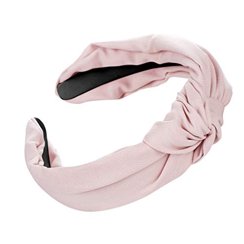 Frauen-einfacher Knoten-süßes Stirnband-Haarband-Bogen-Haar-Haarband-Mode-Mädchen-Stirnband Fahrrad Outfit Herren Rot (Pink, One Size) von Mashaouyo