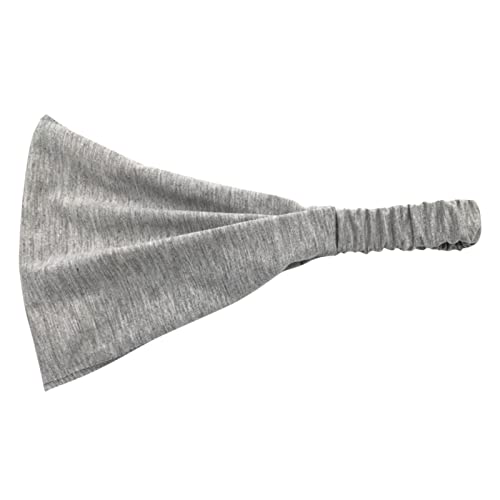 Frauen einfarbiges Stirnband elastisches Kopfwickel-Stirnband Bandana Tanz Kleidung Damen (Grey, One Size) von Mashaouyo