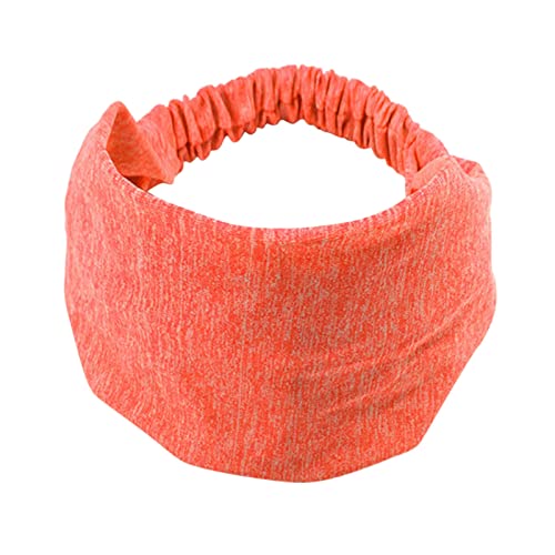 Frauen geknotetes Turban-Kopfwickel-Stirnband Breites elastisches Stirnband Sport Yoga Haarband Jungen Kinder (Orange, One Size) von Mashaouyo