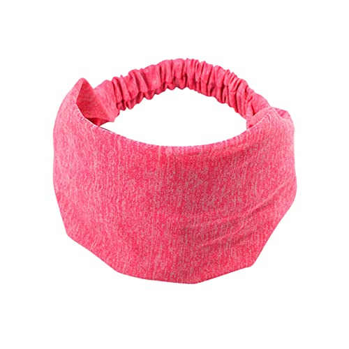 Frauen geknotetes Turban-Kopfwickel-Stirnband Breites elastisches Stirnband Sport Yoga Haarband Jungen Kinder (Pink, One Size) von Mashaouyo