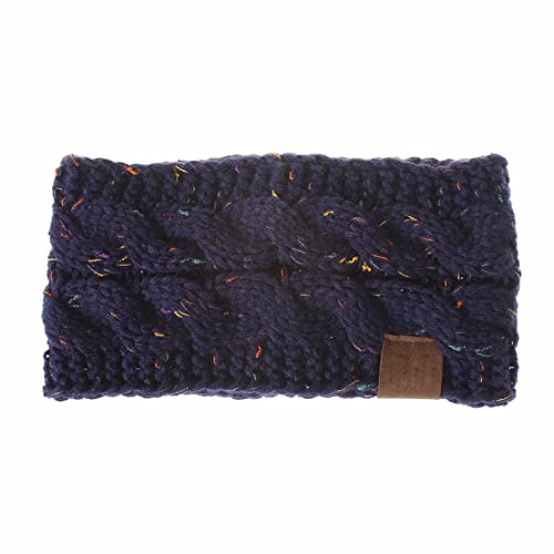 Haarband Wollgarn Buntes Punktgarn Acrylgarn Damen Stirnband Haarschmuck Damen Winter Warm Stirnband Skifahren Strickmütze Ohrwärmer Stirnbänder Stirnband Winter Herren (H, One Size) von Mashaouyo