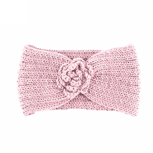 Handgehäkeltes -Stirnband für Damen, warmes Stirnband, gestricktes Mode-Stirnband Fahrrad Stirnband Unter Helm (Pink, One Size) von Mashaouyo