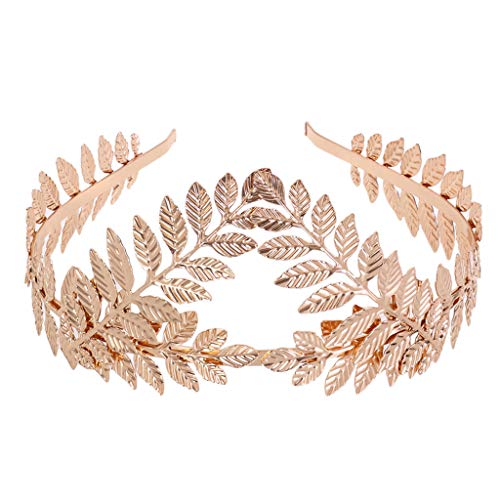 Head Flower Band Haarreif Frauen Stück Krone Braut goldene Blatt-Haarreif Haar Tuchdamen (Gold, One Size) von Mashaouyo