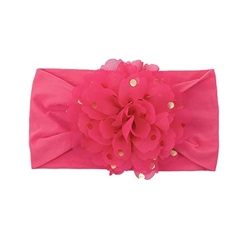 Headbands für Neugeborene Babys Kleinkinder Kinder Super Stretch Weichknoten Stirnband Damen Schwarz (Hot Pink, One Size) von Mashaouyo