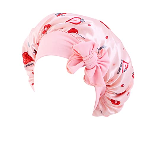 Kinder Jungen Hut Mütze Haar Turban Wickel Turban Hüte Bad Duschhaube Badehut Haarschutz Duschhauben Schlummertrunk Schwitzen Anzug (Pink, One Size) von Mashaouyo