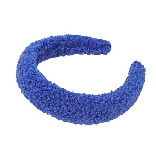 Lammwoll-Fleece-Stirnband, geknotetes Stirnband, Haarschmuck, Waschstirnband Laufzubehör Damen (Blue, One Size) von Mashaouyo