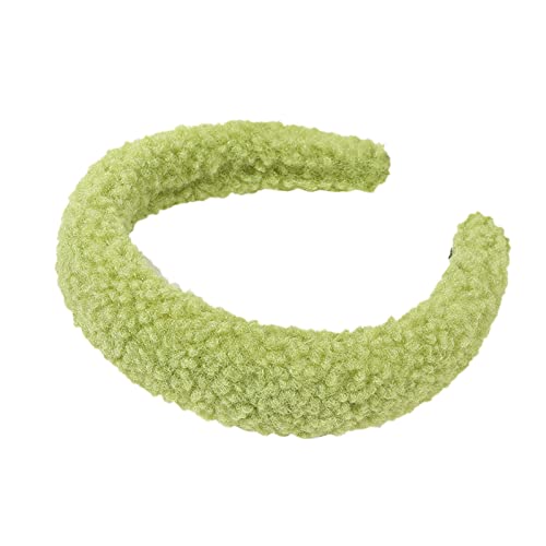 Lammwoll-Fleece-Stirnband, geknotetes Stirnband, Haarschmuck, Waschstirnband Laufzubehör Damen (Green, One Size) von Mashaouyo