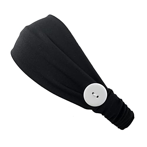 Laufendes Yoga mit Knopf-Trainings-Turban, elastisches Zubehör, Stirnband, Haarband Stirnbänder Von Dörfer (Black, One Size) von Mashaouyo