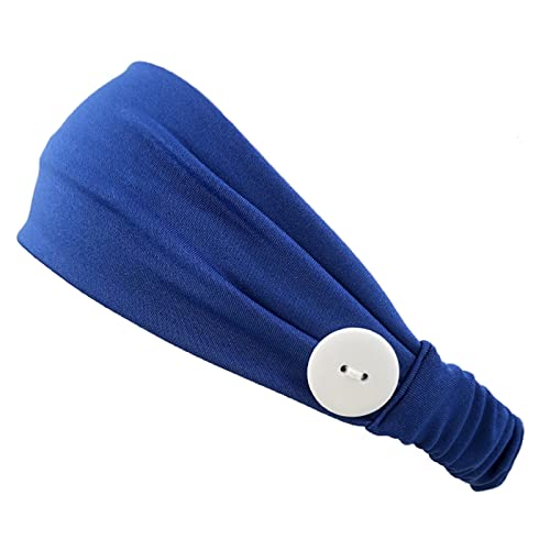 Laufendes Yoga mit Knopf-Trainings-Turban, elastisches Zubehör, Stirnband, Haarband Stirnbänder Von Dörfer (Blue, One Size) von Mashaouyo