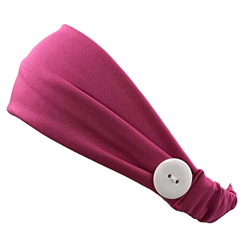 Laufendes Yoga mit Knopf-Trainings-Turban, elastisches Zubehör, Stirnband, Haarband Stirnbänder Von Dörfer (Hot Pink, One Size) von Mashaouyo