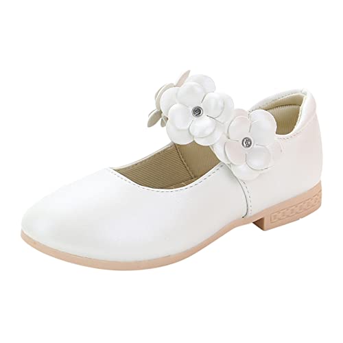 Mädchen Kinderschuhe Blumen Einzelschuhe Einfarbig Prinzessin Mary Jane Schuhe mit Schleife Performance Kleid Schuhe Kinder Stöckelschuhe Glänzende Tanzschuhe Abendschuhe Festschuhe Mode von Mashaouyo