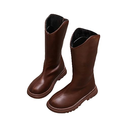 Mädchen Stiefeletten Kinder Boots Einfarbig Schlupfstiefel Rutschfest und leicht Winterschuhe Winterstiefel Einfaches Design Kinderschuhe Weit Mittel Schneestiefel Rutschfeste Weiche Sohle Casual von Mashaouyo