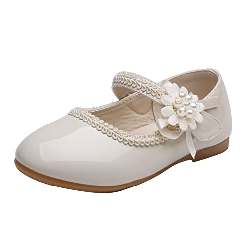 Mädchenschuhe Kleine Lederschuhe Einzelschuhe Tanzschuhe Mädchen Performance Schuhe Sneaker Mädchen Blau 27 (Beige, 28.5 Little Child) von Mashaouyo