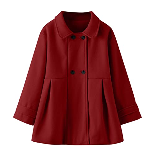 Mashaouyo Baby Kinder Mädchen Wintermäntel Langarm Revers Mantel Oberbekleidung Lang Einfarbig Warm Outwear Kinderkleidung Baumwolljacke Modische Winter Coat Mantel Jacke Bequemes von Mashaouyo