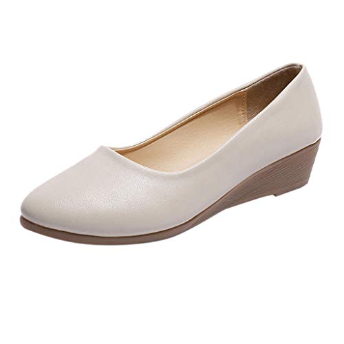 Mashaouyo Damenschuhe Graceful Einfarbig Freizeitschuhe rutschfeste Weiche Sohle Leichtgewichts Flache Schuhe Einfaches Design Einzelne Schuhe Slope Heel Festschuhe Mode Mashaouyo Damenschuhe Graceful Einfarbig Freizeitschuhe rutschfeste Weiche Sohle Leichtgewichts Flache Schuhe Einfaches Design Einzelne Schuhe Slope Heel Festschuhe Mode von Mashaouyo