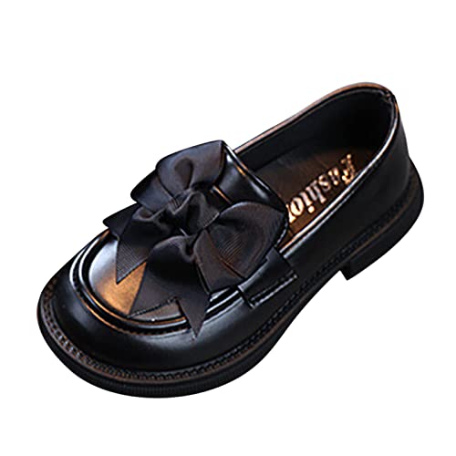 Mashaouyo Mädchen Kinderschuhe Uniformschuhe Loafers Einzelschuhe Bowknot Performance Loafers Schuhe Abendschuhe Weiche Sohle Freizeitschuhe Baby Lederschuhe Performance Kleid Schuhe Mode von Mashaouyo