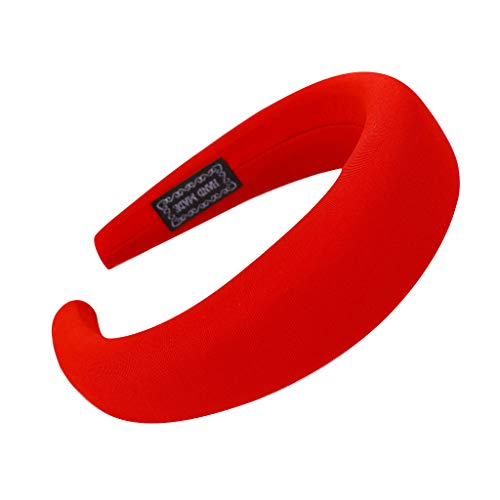 Mode Schwamm Haarband Frauen Haarkopfgreifer einfache Süße Mädchen Haarreif Squash Schläger Schutz (Red, One Size) von Mashaouyo