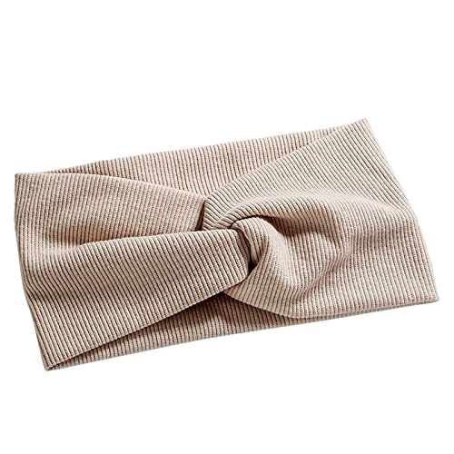 Neues Haarband für Frauen, gestrickter, Haarband, Yoga-Stirnband Kopfband Herren Multifunktionale (Beige, One Size) von Mashaouyo