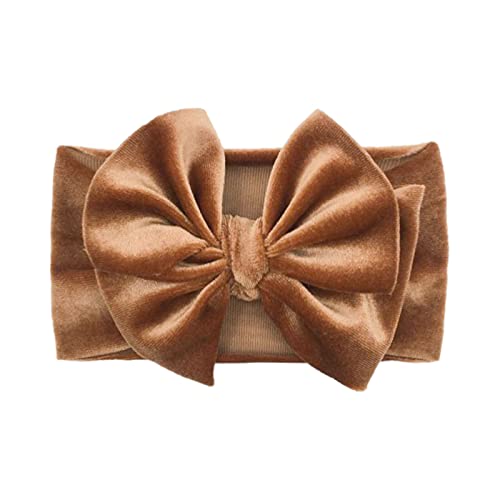 Neugeborenes Kleinkind Kinder Baby Mädchen Baby Stirnbänder Bögen geknotete weiche Headwraps Fotografie Requisiten Jogging Kleidung Herren (Brown, One Size) von Mashaouyo