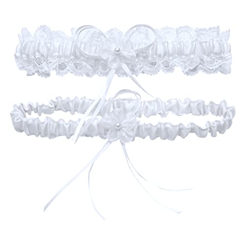 Party Ring Spitze Strumpfband Bein Überwurf Hochzeiten Frauen Braut für elastische Brautbedarf Tennis Kleidung Damen (White, One Size) von Mashaouyo