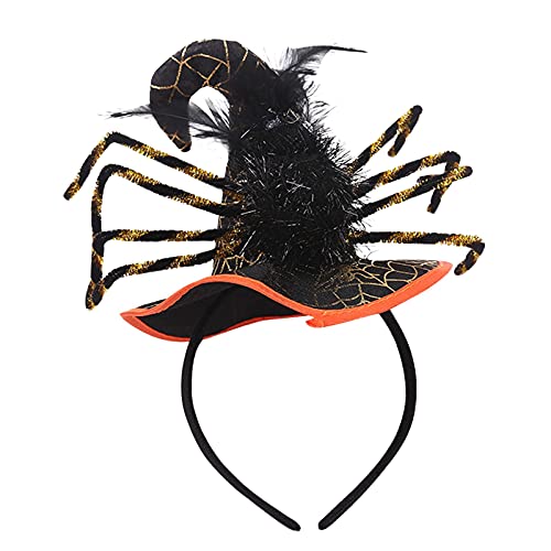 Show Stirnband Spinnenhut Halloween Tanz Stirnband Maskerade Stirnband Laufweste Herren Sommer (Black, One Size) von Mashaouyo