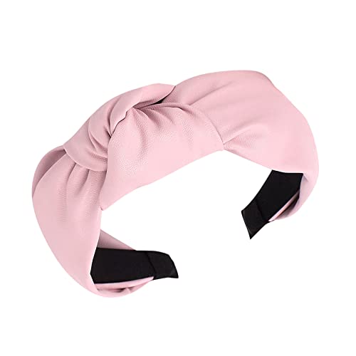 Solid Hoop Hairband Frauen Sweet Head Knot Stirnband Haar Mode Haarnadel Krawatte Stirnband Atmungsaktiv Kopfband (Pink, One Size) von Mashaouyo