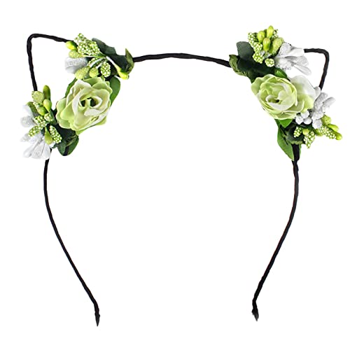 Sommer schöner Kranz Stirnband kleine Gänseblümchen Rose Stirnband Mädchen Erwachsene Kopfbedeckung Stirnband Junge (Green, One Size) von Mashaouyo